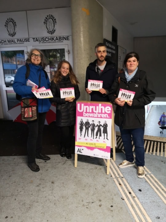 Flyeraktion in Horgen zur Nationalratswahl