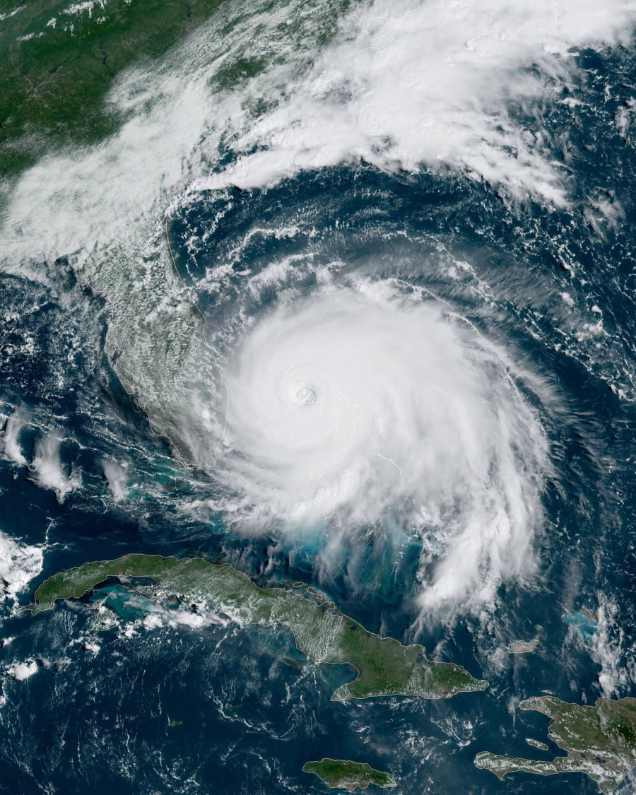 Luftbild des Hurrikans Dorian am 2. September 2019