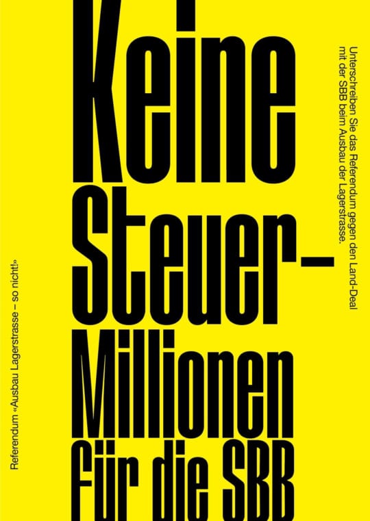 Kein Millionengeschenk an die SBB Immobilien- AL reicht Referendum gegen Ausbau Lagerstrasse ein