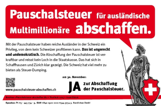 Pauschalsteuer-Initiative: wir gehen in die Schlussrunde und brauchen nochmals 31’000 Franken