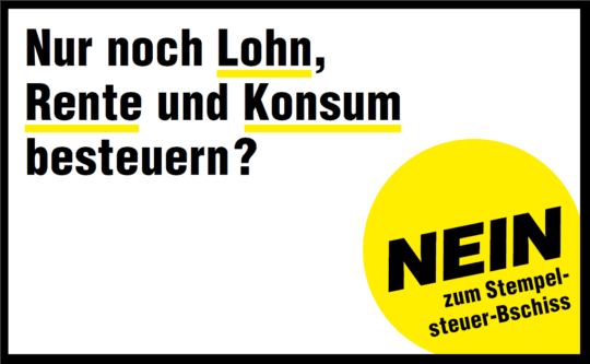 Niggis Wahlblog Nr. 3: Stempelsteuer-Bschiss NEIN!